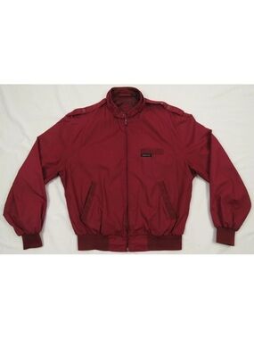 Vintage Members Only Cafe Racer Burgundy Mens Full Zip Bomber Jacket 42